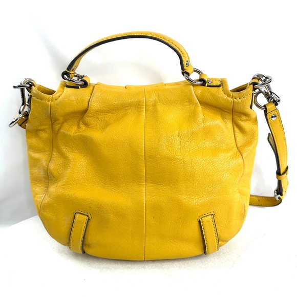 COACH Madison Annabelle 21223 Yellow Leather Small Crossbody Bag Belted Rare - Picture 4 of 14